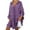 Purple, variant on Kiplyki Trendy Tunic Tops For Women LooseLapel Neck T-shirt Ladies Long Sleeve Buckle Blouse Tops