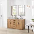 thumbnail image 3 of Gavino 60" Wood Vanity in Light Brown with Composite Stone Top and Mirror, 3 of 17