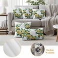 thumbnail image 6 of Yellow Rose Outdoor Waterproof Pillow Covers, Flower Floral Spring Watercolor Green Leaf Decorative Square Throw Pillowcase Sofa Cushion Sham for Patio/Couch/Chair, 18"x18" 2 Pack, 6 of 8