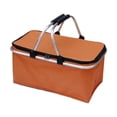 thumbnail image 1 of Cesta de picnic de aislamiento Cesta de comestibles Bolsa de comestibles portátiles portátiles plegables para bocadillos de mochilas de pesca de viaje Naranja, 1 of 8