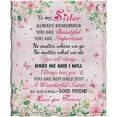 thumbnail image 3 of Sisters Gifts Pink Flowers Floral Blanket Birthday Christmas Halloween Presents for Women Kids Girls Mom Wife Home Bedroom Spring Butterfly Decor Mother''s Day Plush Throw 60"x80", 3 of 6
