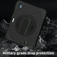 thumbnail image 2 of Dteck for iPad 10th Gen 10.9 inch 2022, Heavy Duty Shockproof Rugged Handle Shoulder Strap Rotating Kickstand Cover with Pencil Holder, black, 2 of 6