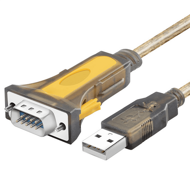 USB to RS232 Serial Port Cable USB to DB9 Pin COM Port Cable, Yellow