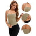 thumbnail image 3 of Unique Bargains Women's Spaghetti Strap Tank Top Basic Undershirt Ribbed Camisole L Green, 3 of 6