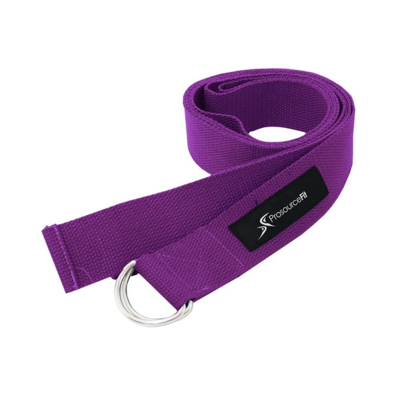 ProsourceFit Metal D-Ring 8 Ft Yoga Strap for Support & Stretching
