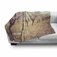 thumbnail image 3 of Almond Blossom Soft Flannel Fleece Blanket, Spring Blossom Orchard with Blurred Background Pastel Colored Idyllic Design, Cozy Plush for Indoor and Outdoor Use, 70" x 90", Multicolor, by Ambesonne, 3 of 6