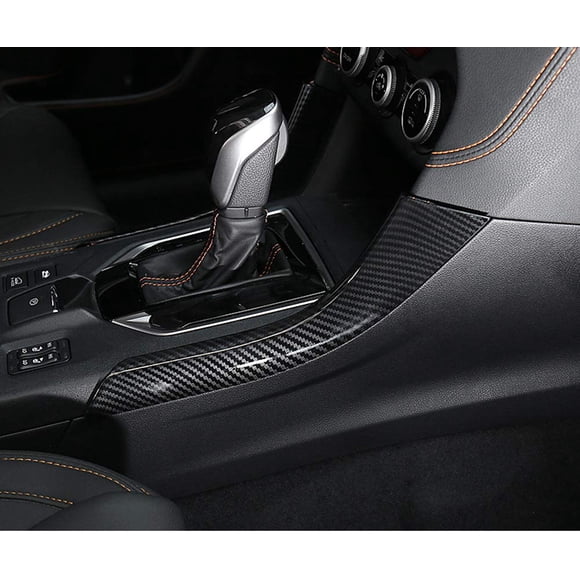 Kadore for Subaru Crosstrek Hybrid 2018-2023 Carbon Fiber Color Interior Gear Shift Strips Cover Trim 2-pc?Hybrid only?