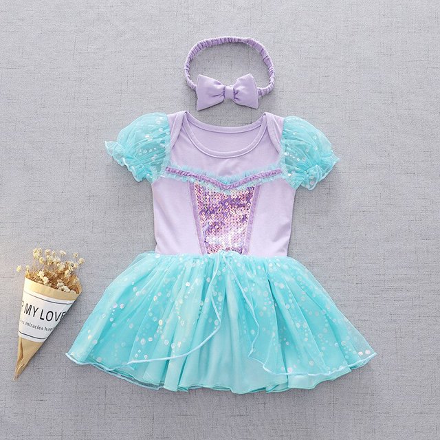 Disney Blancanieves Cosplay vestido de bebé princesa Elsa traje sirenita Lolita vestido recién nacido ropa 3-18 meses zhangyuxiang unisex