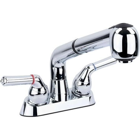 Universal Laundry Tub Faucet With Pull Out Sprayer Spout Utility Sink Faucets Replacement Double Handle Non Metallic Abs Plastic Chrome Finish Walmart Canada