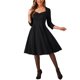 thumbnail image 1 of Vestido de cóctel A-Line de color sólido con escote corazón y mangas 3/4 para mujer INSPIRE CHIC XL Negro, 1 of 5