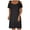 Black, variant on WIZUTIZ Womens Dresses Casual Trendy Relaxed Fit Cold Shoulder Mini Dress Solid Shift Dress Round Neck Short Sleeve Sun Dresses for Lady Crochet Casual Outdoor Dress Green XL
