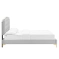 thumbnail image 4 of Modway Amber Performance Velvet Queen Platform Bed in Light Gray, 4 of 10