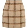 thumbnail image 2 of Womens Wool Plaid Mini Skirt Fall Winter High Waisted Bodycon Pencil Skirt, 2 of 5