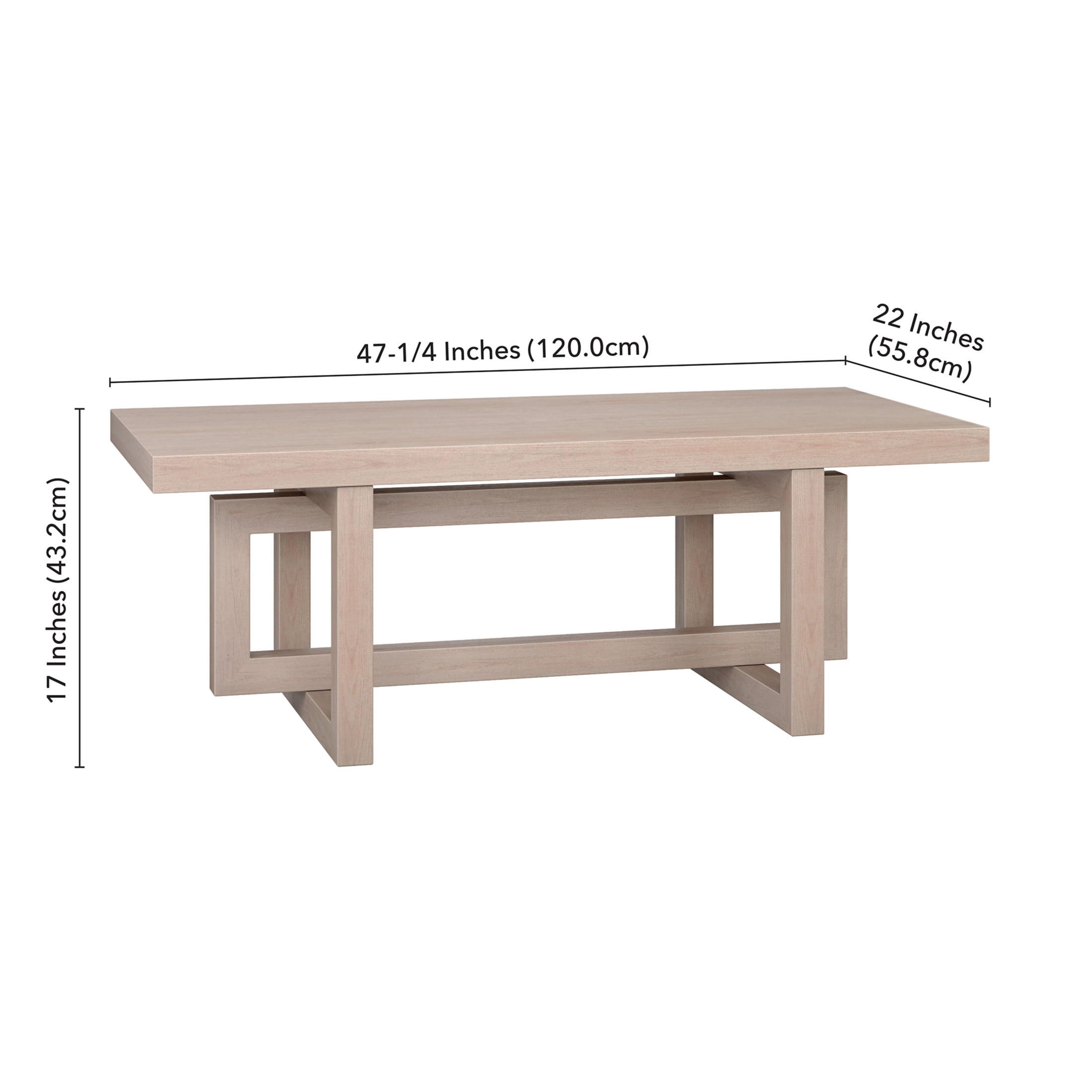 Evelyn&Zoe Modern/Contemporary 47" Wide Alder White Coffee Table