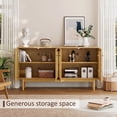 thumbnail image 6 of VANACC 63" TV Stand with Metal Mesh Doors & Adjustable Shelf, Natural Oak, 6 of 7