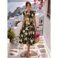 thumbnail image 5 of MOYIKO Summer Dresses for Women Ruffle Sleeve V Neck Midi Dresses Fashion Casual Flowy Beach Vacation Sundress with Pockets, 5 of 7