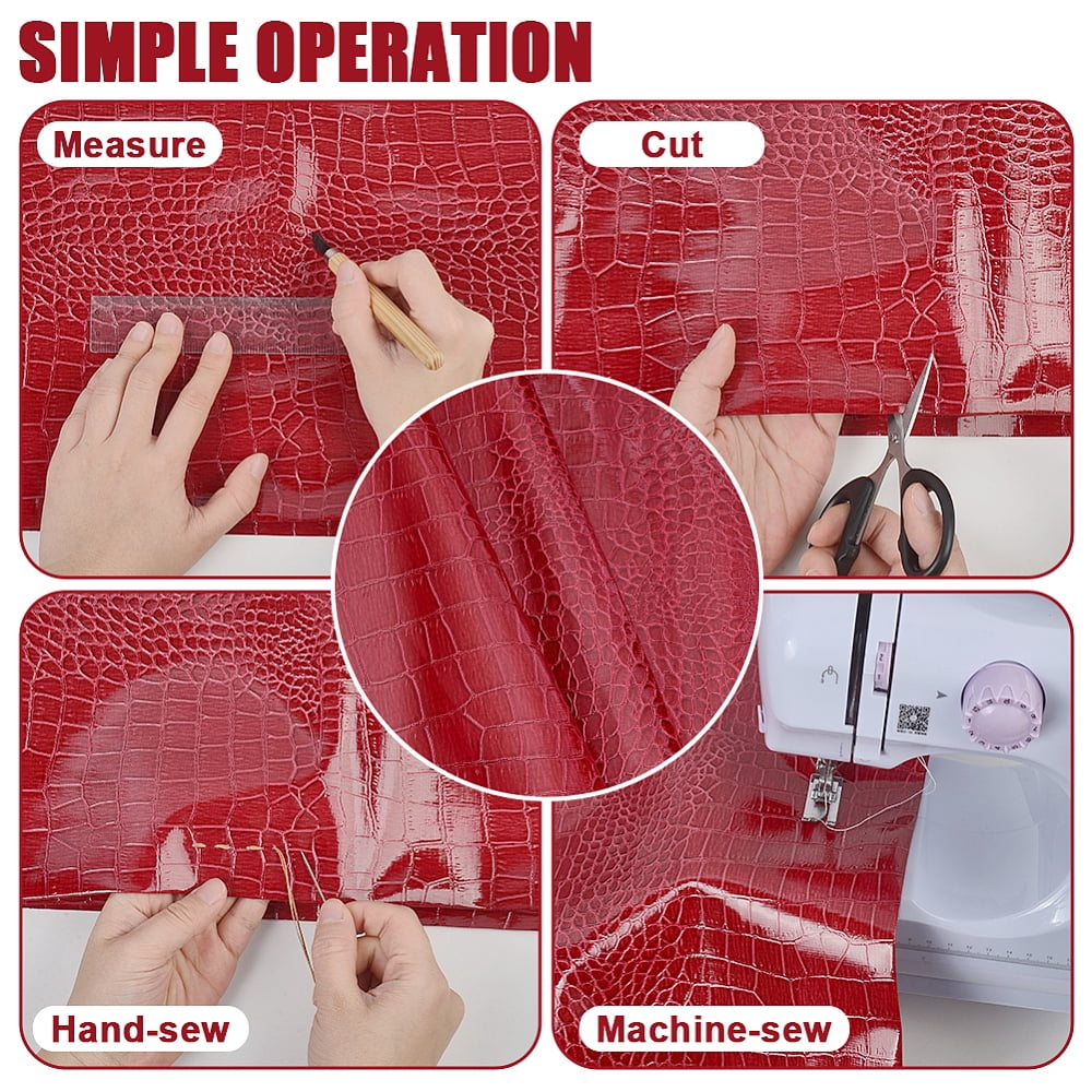 PVC Imitation Leather Fabric DIY Craft Red 1370x0.5mm 1 yard/pc