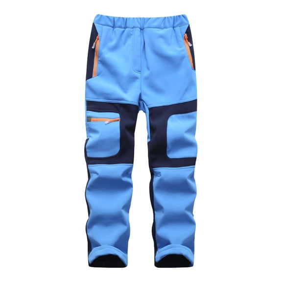 XXWXYD Boys Comfortable Warm Thermal Ski Snow Pants Outdoor Play Casual Winter Trousers Distressed Design with Pockets Heavyweight Cold Weather Bottoms