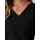 thumbnail image 5 of Vestido envolvente INSPIRE CHIC para mujer con mangas 3/4 y escote en V, vestido midi elegante y casual para invitadas de boda XL Negro, 5 of 6