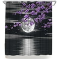 thumbnail image 3 of Purple Waterproof Shower Curtain Moon Shower Curtain Purple Bathroom Decor Polyester Fabric with hooks 70"W x 72"L (Pack of 1), 3 of 6