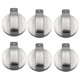 thumbnail image 1 of 6pcs Cooker Knobs,6mm Gas Stove Knobs Silver Stove Replacement Metal Knobs Accessories for Kitchen Gas Oven Knobs, 1 of 5