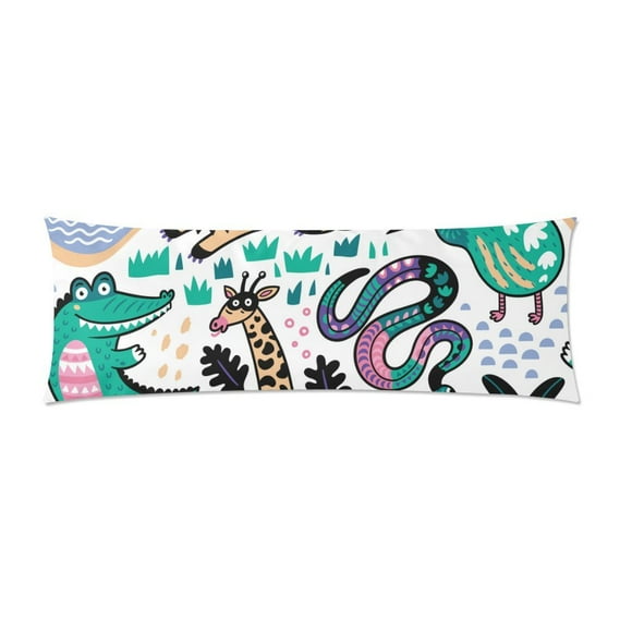 YUSDECOR jungle animals Body Pillowcase Pillow Protector Cushion Cover 20x60 inch