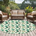 thumbnail image 4 of Round Rug 7Ft Washable Non-Slip, St. Patrick's Day Circle Area Rugs for Living Room Bedroom, Lucky Shamrock Leaves Botanical Beige Indoor Floor Mats Carpet Runner for Home Decor Aesthetic, 4 of 8