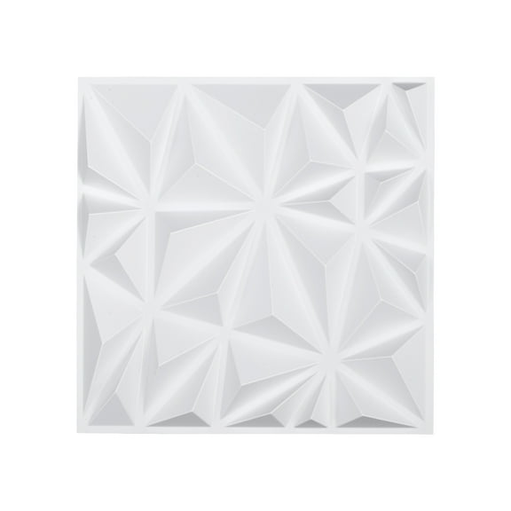VEVOR 3D Wall Panels,33-Pack 11.81 x 11.81 in PVC Modern Art Minimalist Diamond Tiles,32 Sq.Ft Coverage Accent Wall Panel, Interior Home Decor for Ceiling, Bedroom, Living & Gaming Room, Matte White