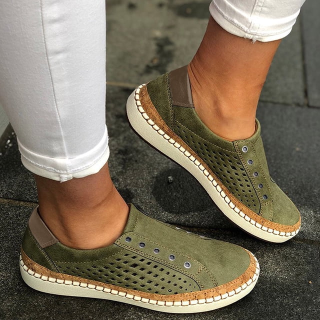 LSLJS Chaussures à Enfiler pour Femmes à Enfiler Confort Mode Confortables pour la Marche Espadrilles à Enfiler, Chaussures Plates