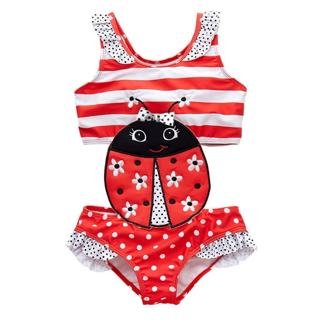 Girls Swimsuits One Piece Bathing Suits Quick Dry Ruffle Floral Pattern Bathing Suit for Teens 12-18 Months