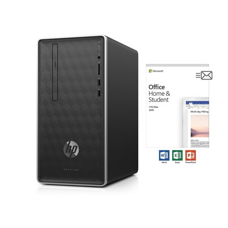 HP Pavilion Desktop Tower, Intel Core i3-8100 (up to 3.60 GHz), 16GB RAM, 256GB SSD + 1TB HDD + 16GB Intel Optane memory, DVD, Office 2019, Mouse and Keyboard