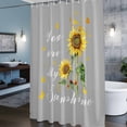 thumbnail image 6 of Yellow Sunflowers Shower Curtain, You Are My Sunshine Butterflies Gray Background Waterproof Shower Curtain Set with 12 Hooks Lightweight Bath Curtains Fabric Bathroom Decor 72x84 Inches, 6 of 9