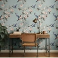 thumbnail image 3 of S4Sassy Removable Nature-Inspired Waterproof Wall Wrap, Plain Finish Wallcover, Bird & Flower Contact Paper For Walls, Cabinets, Dresser, Self Adhesive Vinyl Wallpaper Roll - Blue (25"X360"), 3 of 9