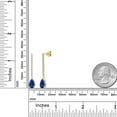 thumbnail image 6 of Gem Stone King 14K Yellow Gold Blue Created Sapphire and Lab Grown Diamond Dangle Earrings for Women | 5.46 Cttw | Gemstone September Birthstone | Pear Shape 9X6MM, 6 of 6