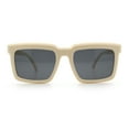 thumbnail image 3 of Beveled Thick Plastic Retro Horn Rim Rectangle Sunglasses Ivory - Black, 3 of 8