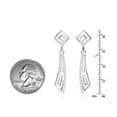 thumbnail image 3 of Abstract Greek Key Style .925 Sterling Silver Post Dangle Earrings, 3 of 5
