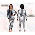 thumbnail image 3 of Silver Lilly Buffalo Plaid Women's One Piece Pajamas - Adult Unisex Union Suit with Drop Seat (Black/White, Medium), 3 of 6