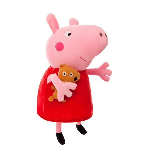 Muñeca de peluche con forma de Peppa Pig, 26 cm, rosa suave, para sentarse