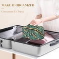 thumbnail image 3 of FORMRS Makeup Bag Travel Cosmetic Organizer for Women Fold Flat Zipper Pouch with Handle, Green Vibrant Forest Pattern, 3 of 8