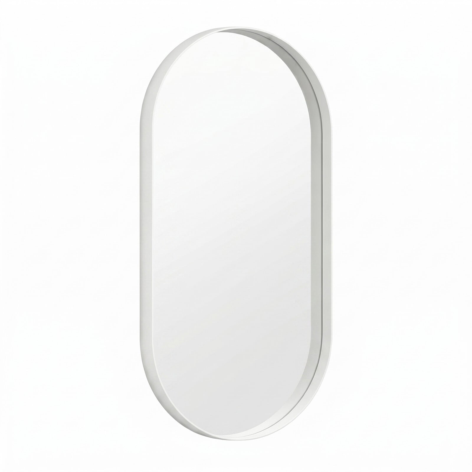 Gleamira 24"x36" Bathroom Mirror Oval Wall Mirror Vanity Mirror with Metal Deep Frame,White