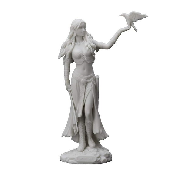 Veronese Design 11" Tall Resin Cast Marble Finish Morrigan Celtic Great Queen Irish Goddess of Birth Battle and Death Statue Figurine
