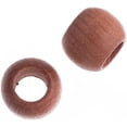 thumbnail image 2 of John Bead Euro Wood Beads - Light Brown, Round, Large Hole, 14 mm x 11 mm, Pkg of 25, 2 of 2