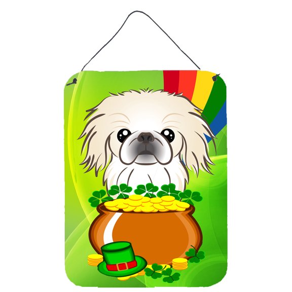Caroline's Treasures BB1965DS1216 Pekingese St. Patrick's Day Wall or Door Hanging Prints, 12x16, multicolor