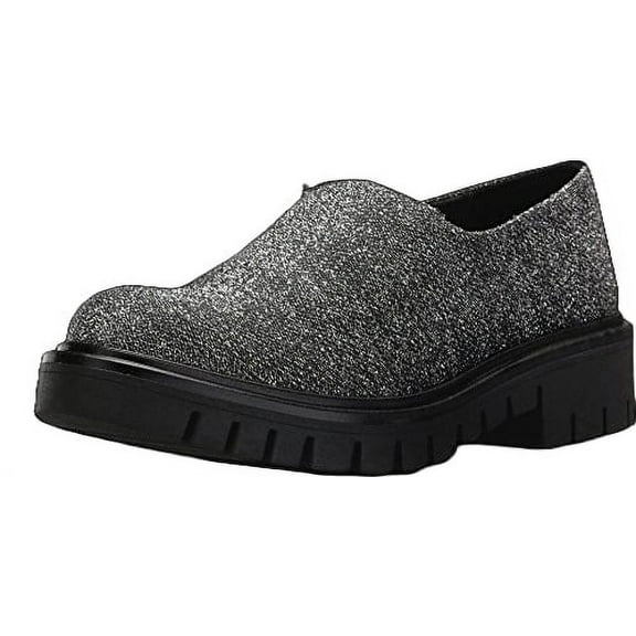 Shellys London Karen Silver Loafer Stretch Fabric Glove Fitting Comfortable (Silver, 5.5)