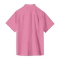 thumbnail image 4 of Lumtrix Men's Short Sleeve Dress Shirts Stretch Stain Shield Casual Button Down Shirts Solid Formal Shirt Light pink 4XL, 4 of 5