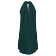 thumbnail image 7 of Boho Dress for Women, Women's Halter Neck Sundress Flowy Solid Sleeveless Pleated Beach Summer Dress Loose Knee Length Mini Dresses, 7 of 7