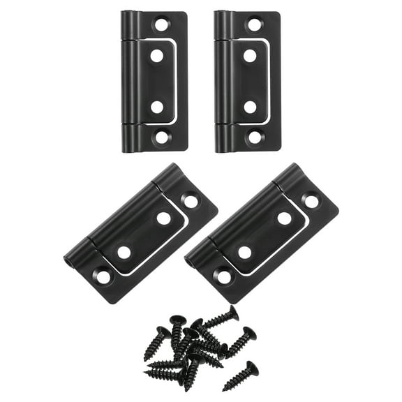 4Pcs 2x1 Inch Door Hinge Non-Mortise No Noise Plating, Dark