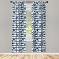thumbnail image 4 of Ambesonne Palm Tree Window Curtains, Paper Boats on Waves, Each 28" W x 95" L, Blue Dark Blue White, 4 of 4