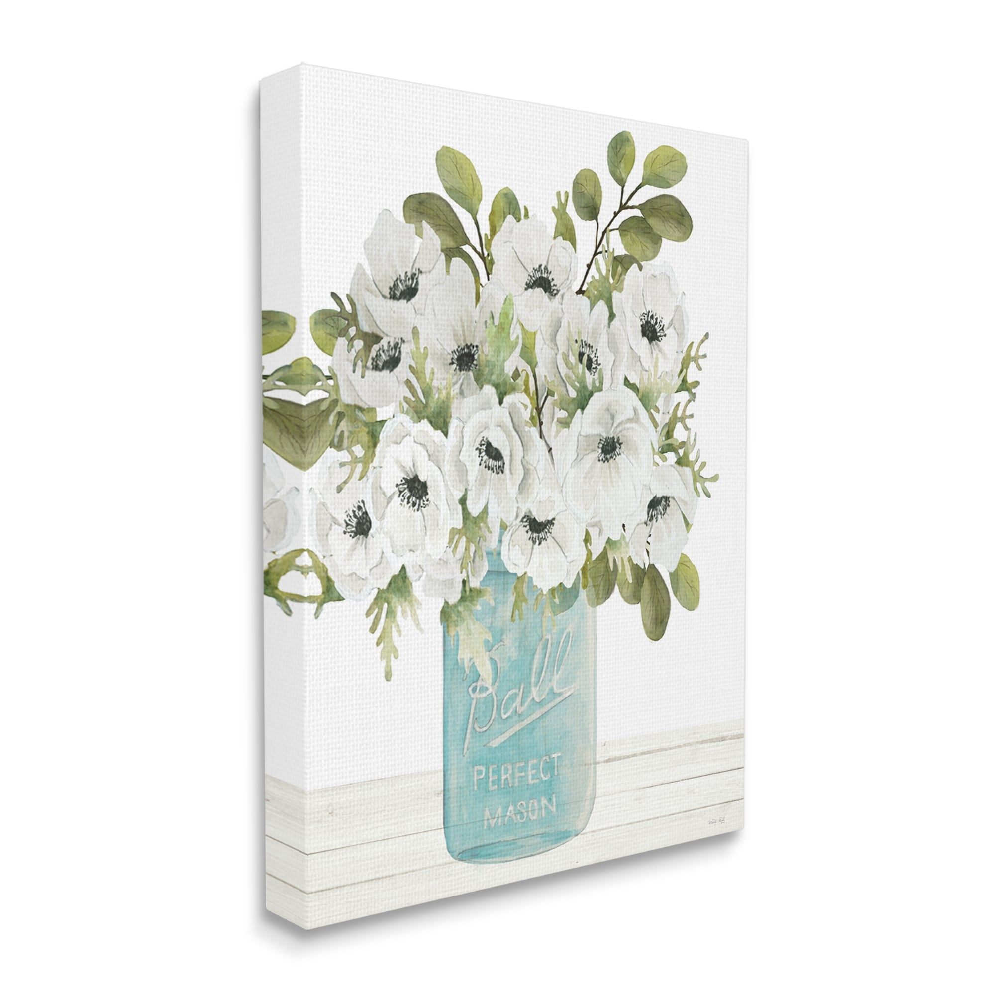 Stupell Farmhouse Blooming Anemone Flowers Botanical & Floral Painting Gallery Wrapped Canvas Print Wall Art