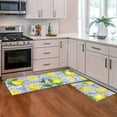 thumbnail image 3 of Lemon Kitchen Mat Set of 2 Piece Non Slip Rubber Backing Washable Kitchen Rugs and Mats for Floor Kitchen Rug Runner Lemon Decor Blue, 3 of 5